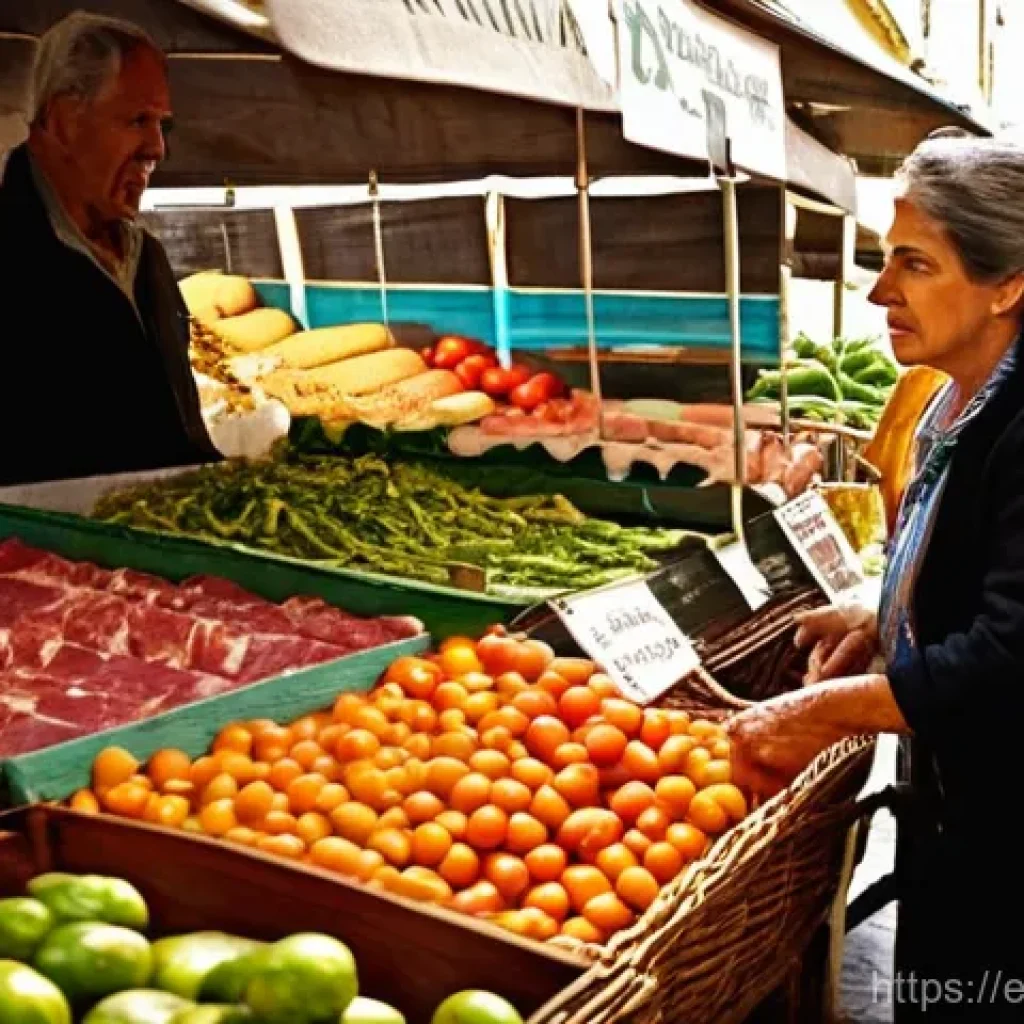 재래식푸드 가격대 - **Prompt 1: The Thoughtful Shopper in a Spanish Market**
A realistic depiction of a middle-aged ...