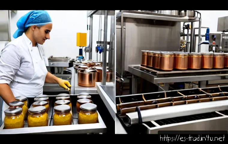 Home 17 재래식푸드 제조사 비교 - Photorealistic side-by-side comparison of two traditional Spanish food manufacturing facilities, one...